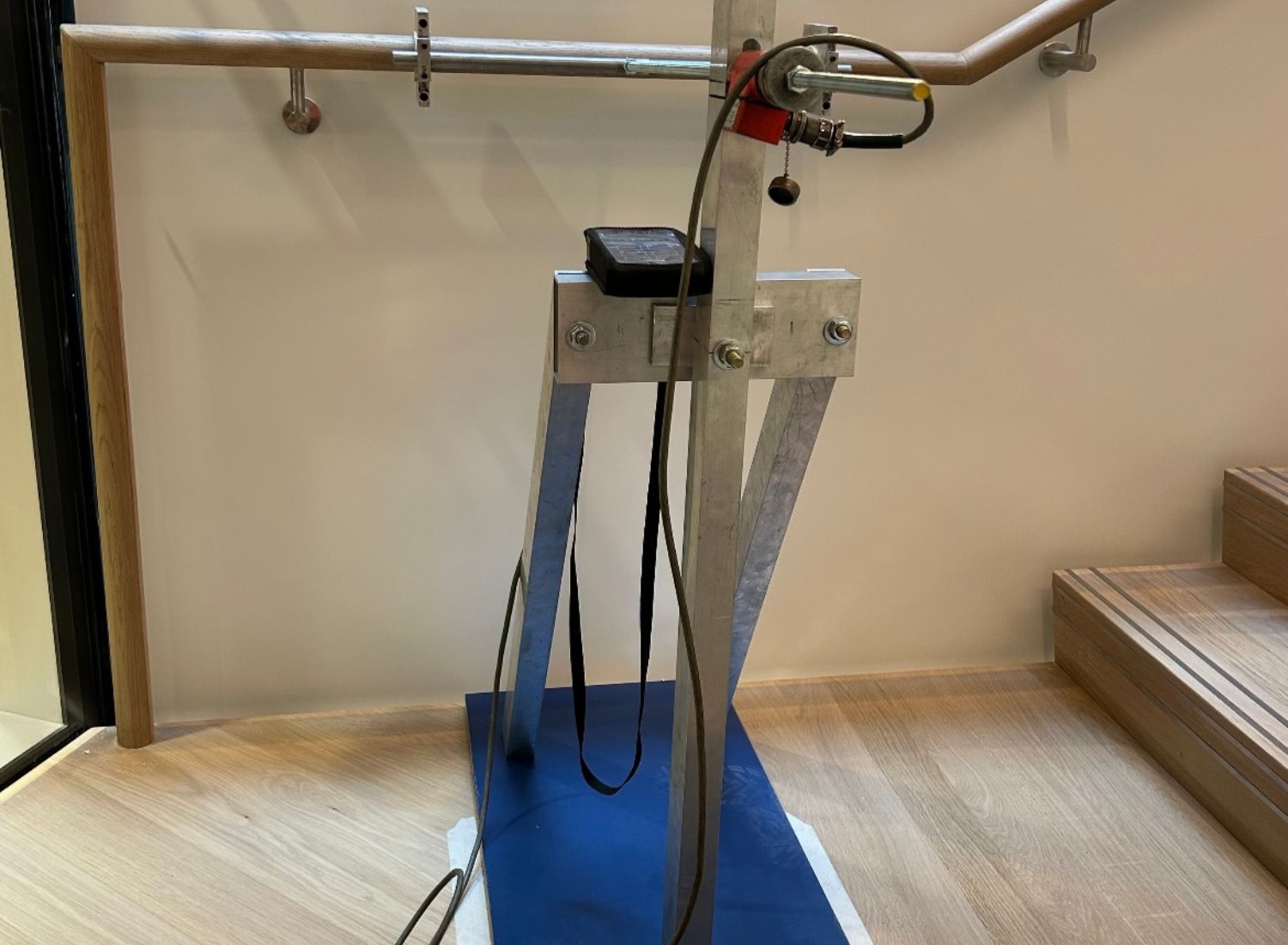 Balustrade undergoing structural load test for compliance and safety